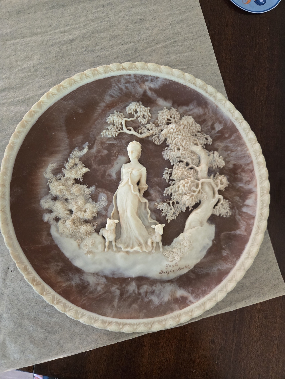 "She Walks in Beauty" Decorative Relief Wall Plate
